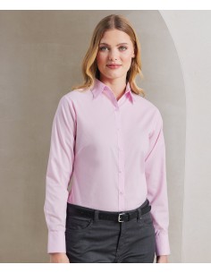 P-PR300-Womens Poplin Long Sleeve Blouse 2
